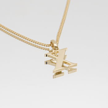 Roman Capital Initial Letter X Necklace in Gold | PRYA 