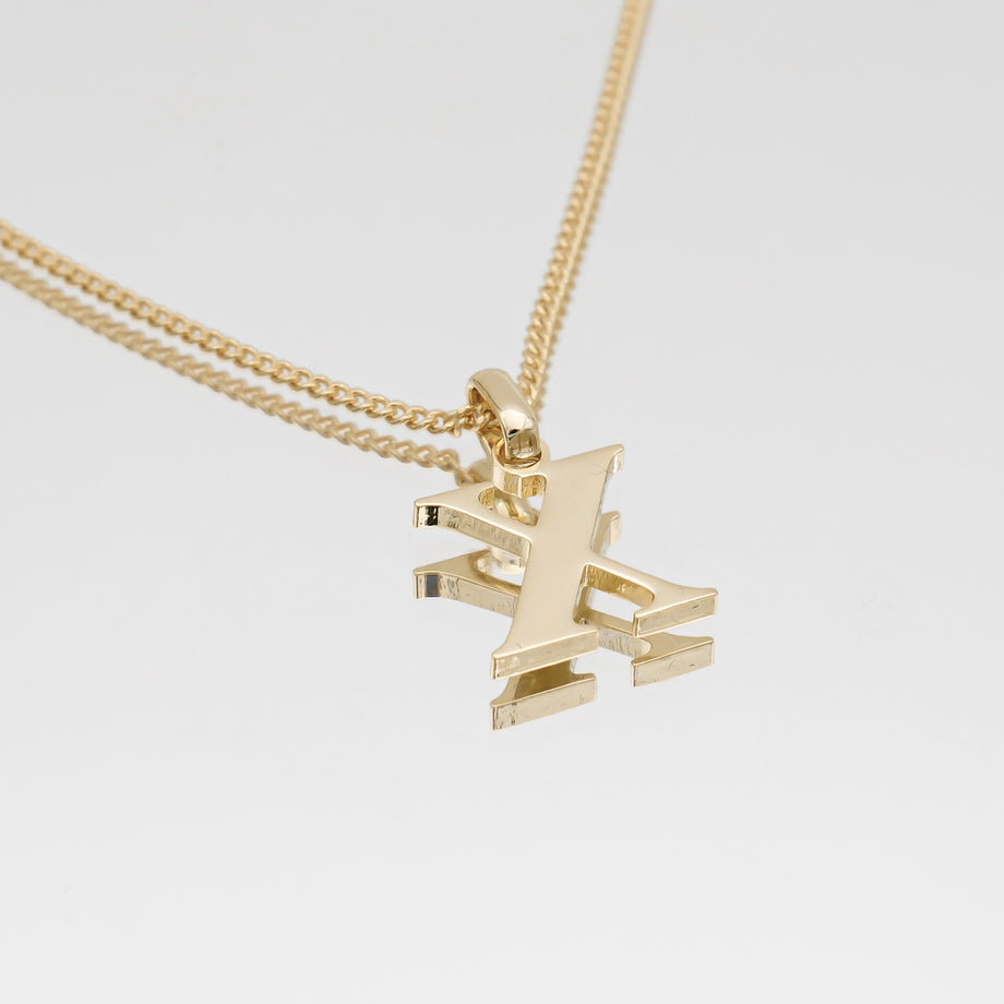 Roman Capital Initial Letter X Necklace in Gold | PRYA 