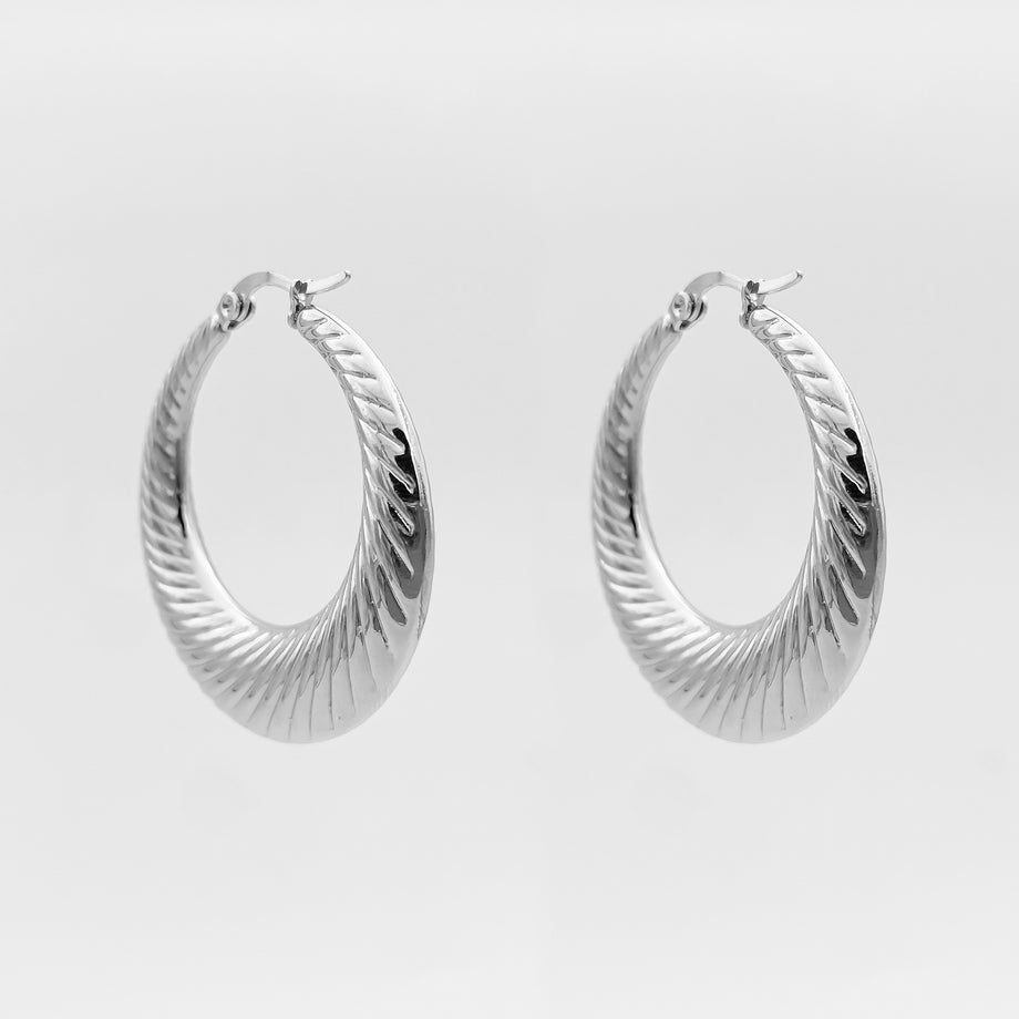 Julia Silver Hoops | PRYA