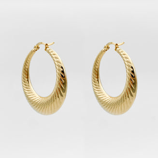 Julia Gold Filled Hoops, 4x4cm | PRYA