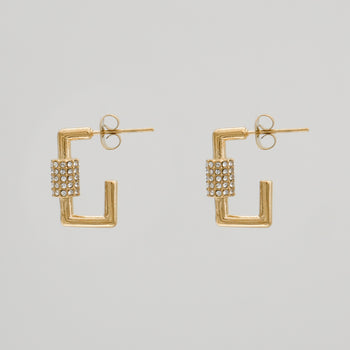 Kenza Square Earrings - half hoop earrings