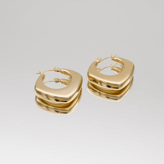 square gold hoop earrings - The Laina Earring