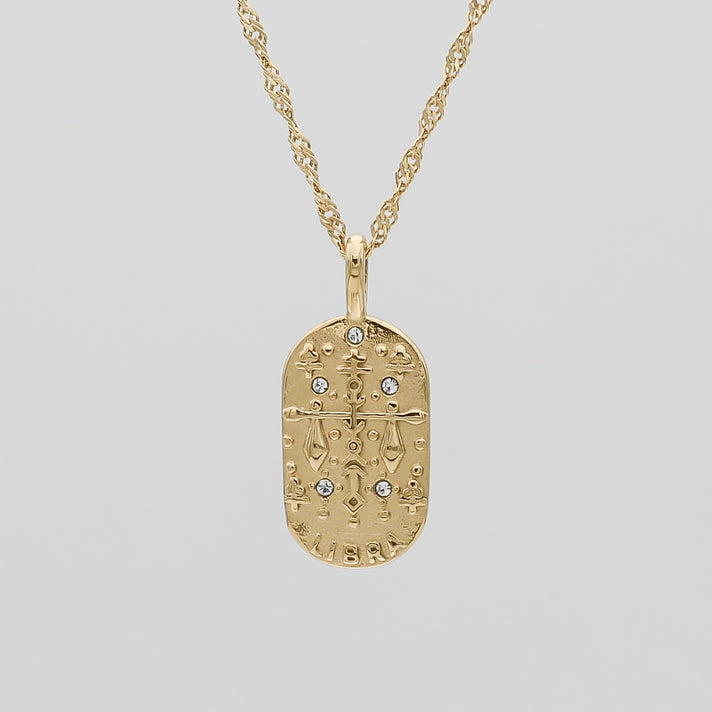Libra Zodiac Tarot Card Necklace 