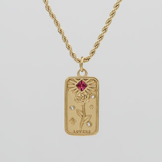 Lovers Tarot Card Necklace by PRYA UK