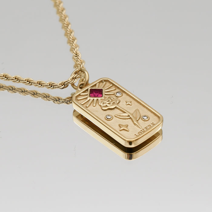 The Lovers Tarot Card Necklace by PRYA Jewellery UK