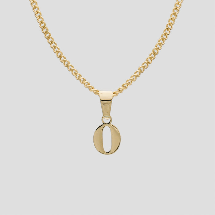 Gold Lowercase initial Necklace letter O pendant | PRYA