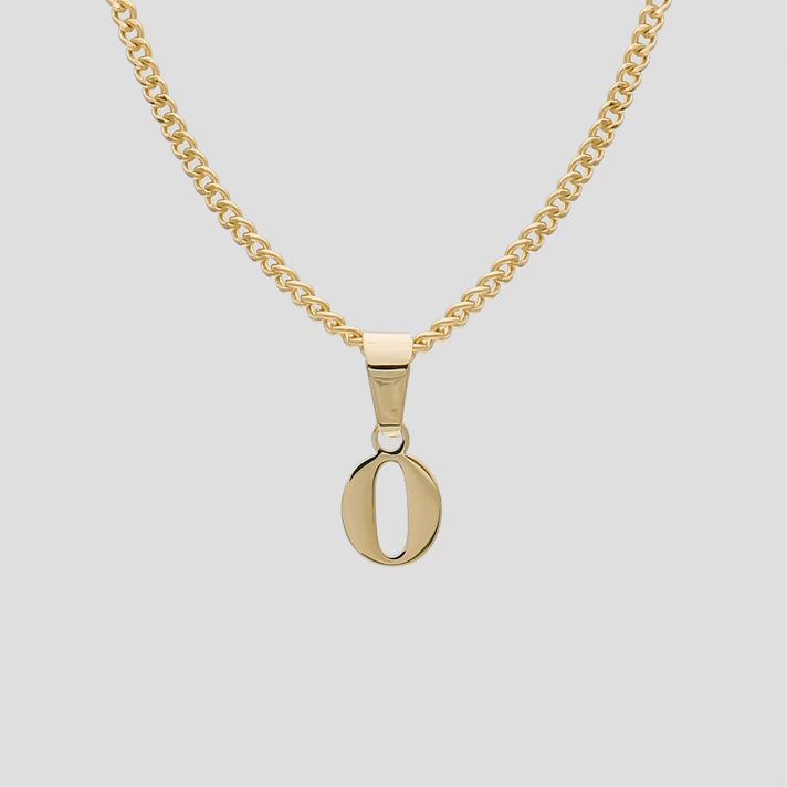 Gold Lowercase initial Necklace letter O pendant | PRYA