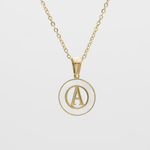 Dainty Mia Opal Initial Necklace, Letter A by PRYA