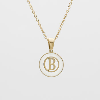 Dainty Mia Opal Initial Necklace, Letter B by PRYA