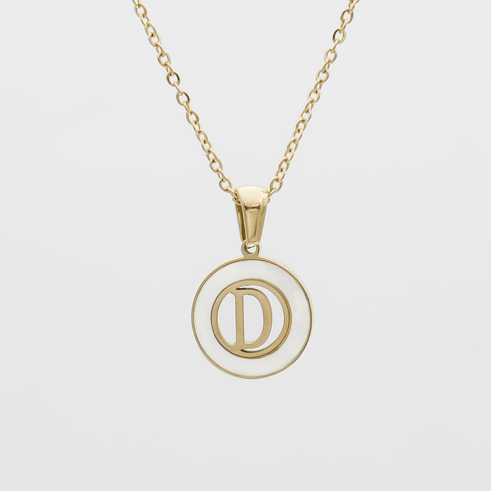 Dainty Mia Opal Initial Necklace, Letter D by PRYA