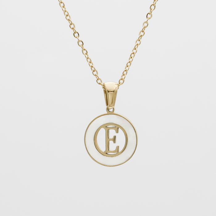 Dainty Mia Opal Initial Necklace, Letter E by PRYA