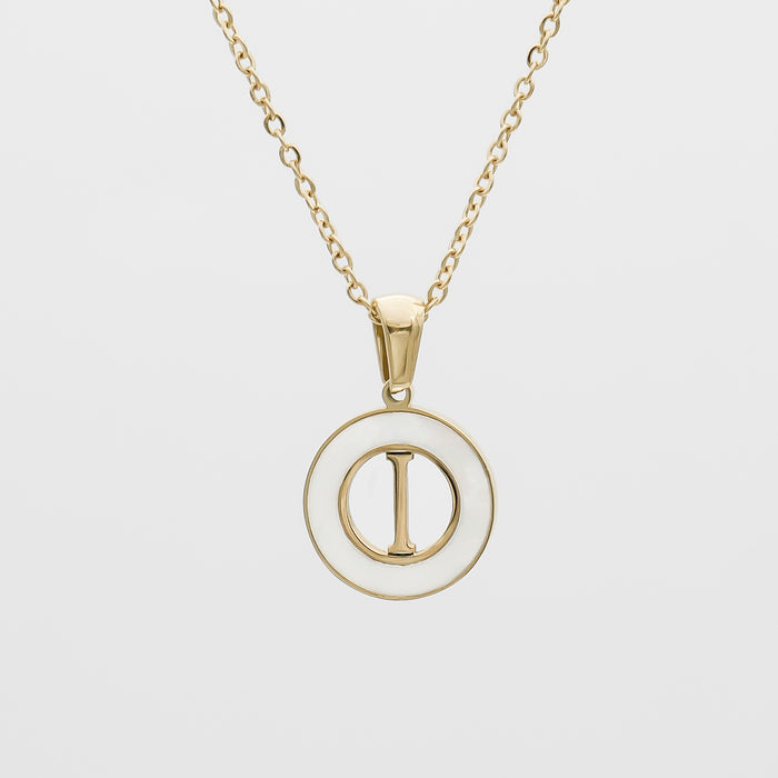 Dainty Mia Opal Initial Necklace, Letter I by PRYA