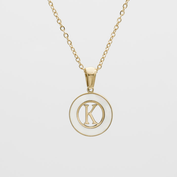 Dainty Mia Opal Initial Necklace, Letter K by PRYA