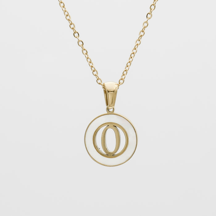 Dainty Mia Opal Initial Necklace, Letter O by PRYA