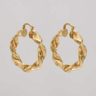 Jazmin Thick Twisted Hoops | PRYA