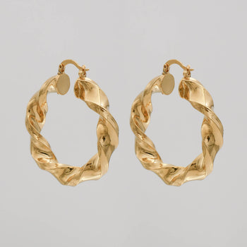 Jazmin Thick Twisted Hoops | PRYA