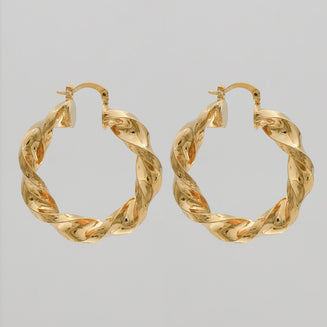 Jazmin Thick Twisted Hoops | PRYA