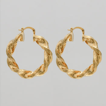 Jazmin Thick Twisted Hoops | PRYA