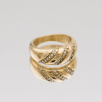 Gold Nea Signet Ring by PRYA