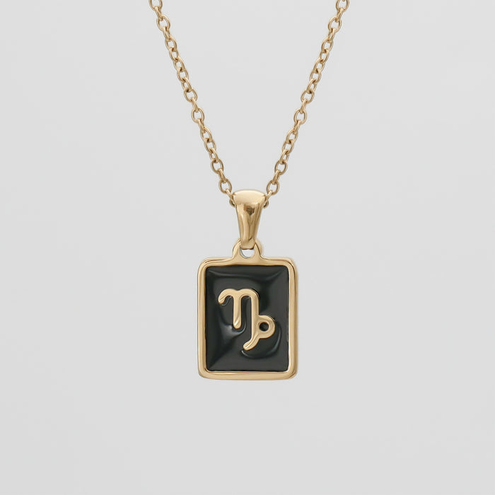 Onyx Zodiac Symbol Necklace