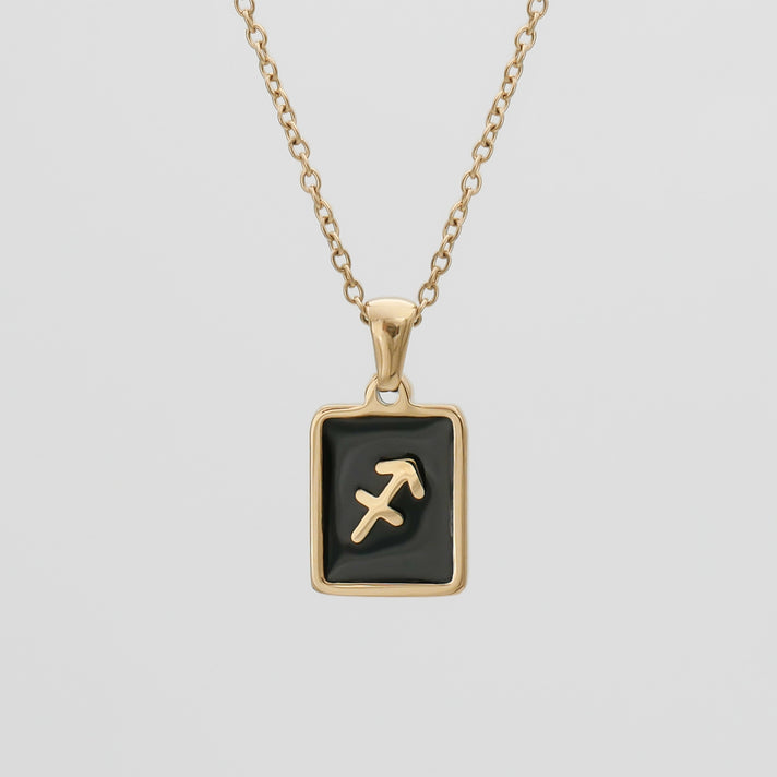 Onyx Zodiac Symbol Necklace
