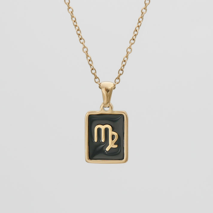 Onyx Zodiac Symbol Necklace