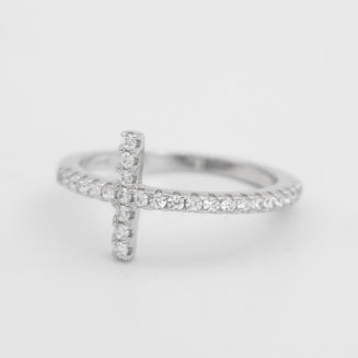 Horizontal Cross Ring | Sterling Silver | PRYA