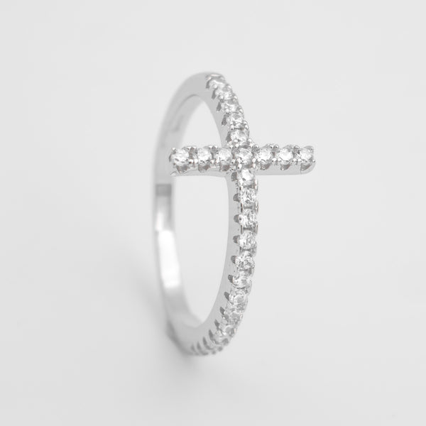Horizontal Cross Ring | Sterling Silver | PRYA