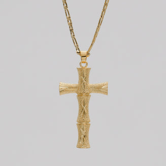 Bamboo Cross Gold Filled Necklace | PRYA