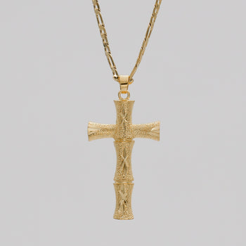 Bamboo Cross Gold Filled Necklace | PRYA