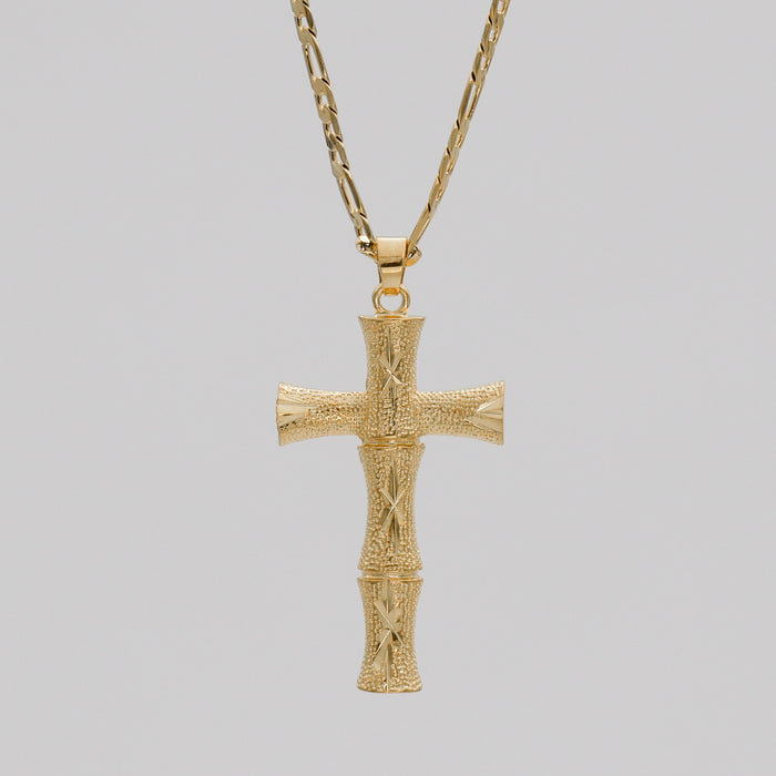 Bamboo Cross Gold Filled Necklace | PRYA