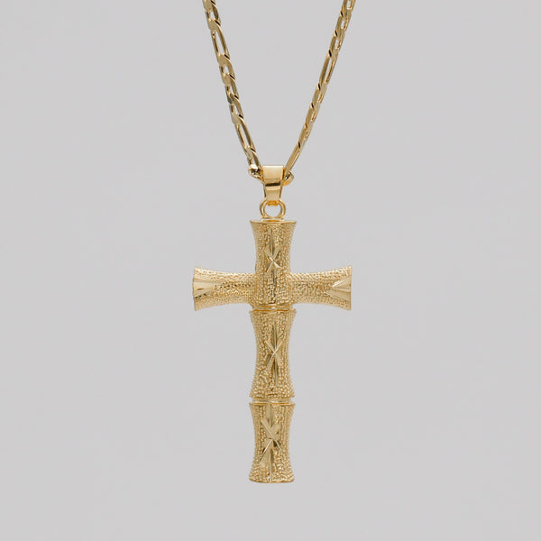 Bamboo Cross Gold Filled Necklace | PRYA