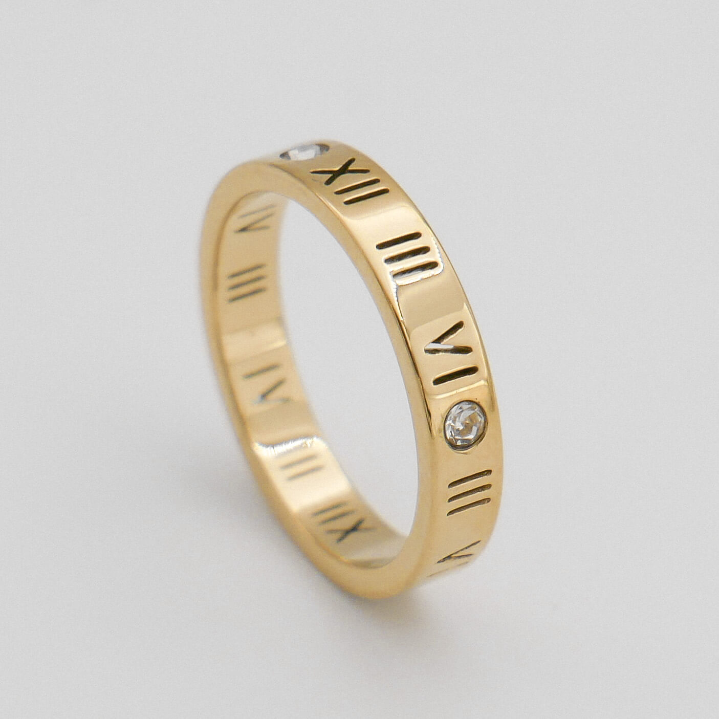 Number Ring Lucia Numeral Ring - Engraved Ring in Gold Or Silver - PRYA