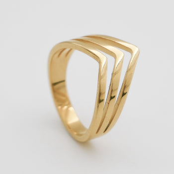 3 Strand Chevron Ring | PRYA