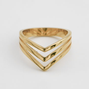 3 Strand Chevron Ring | PRYA