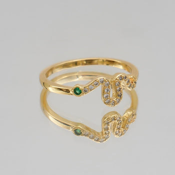 Paved Gold Taya Snake ring