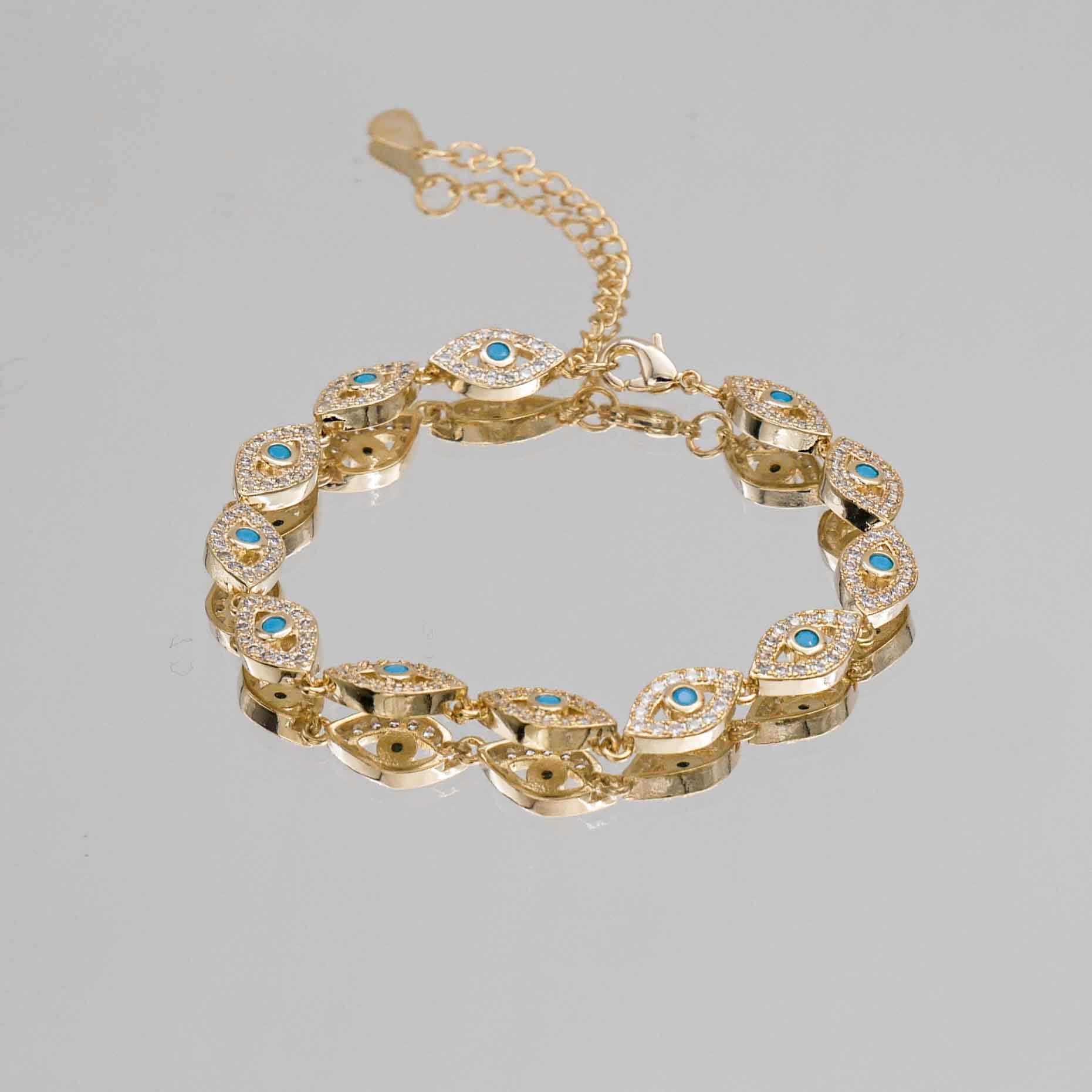 Malika Eye Bracelet in Gold
