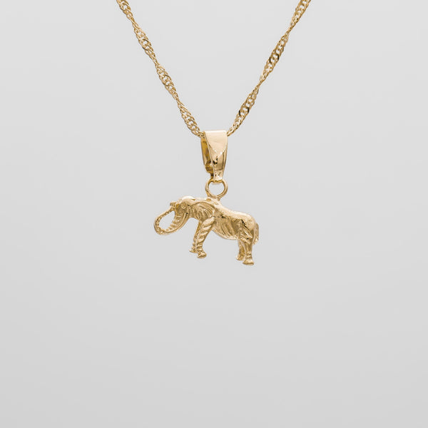 Elefanten-Halskette mit Goldfüllung