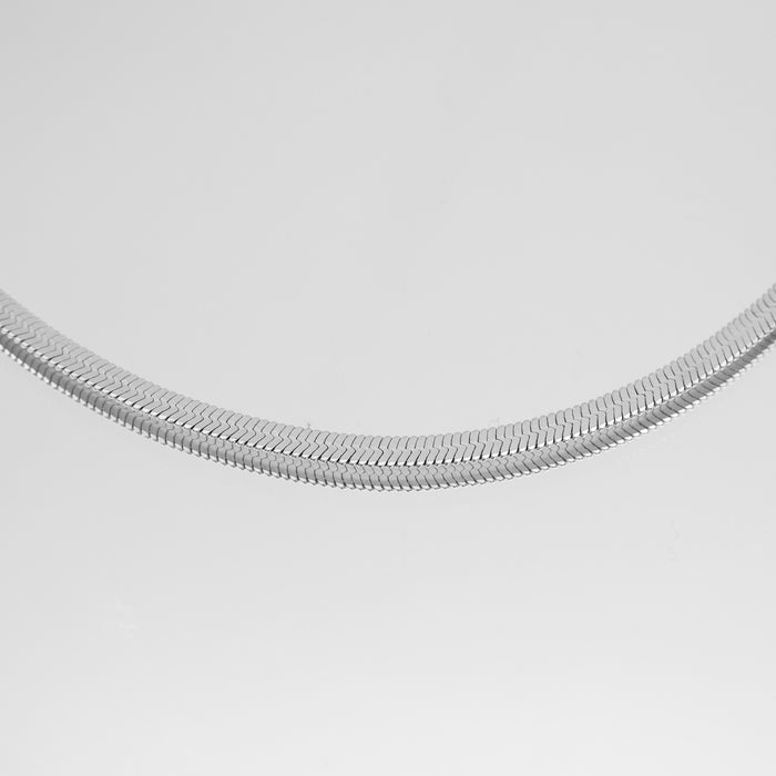 silver filled herringbone necklace from prya