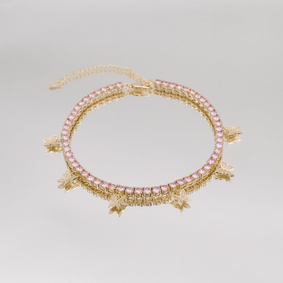 Icy Butterfly Choker (Pink CZ) | PRYA™