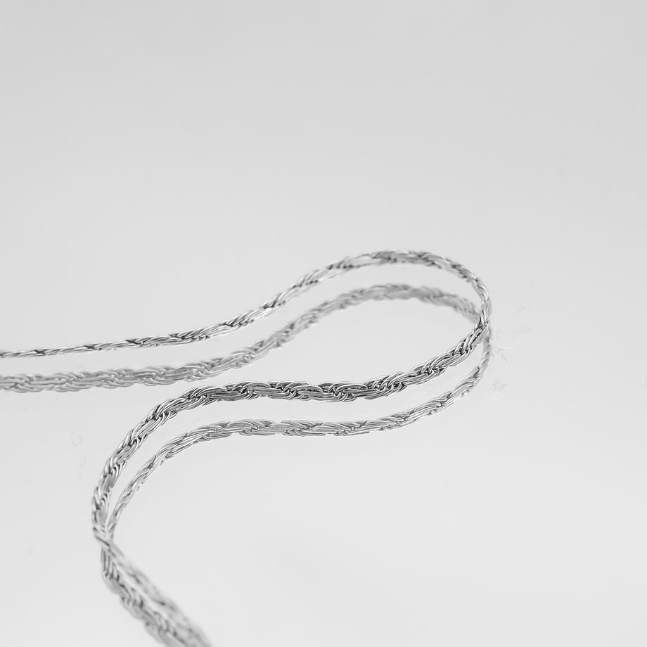 Flat Rope Link Chain | Silver