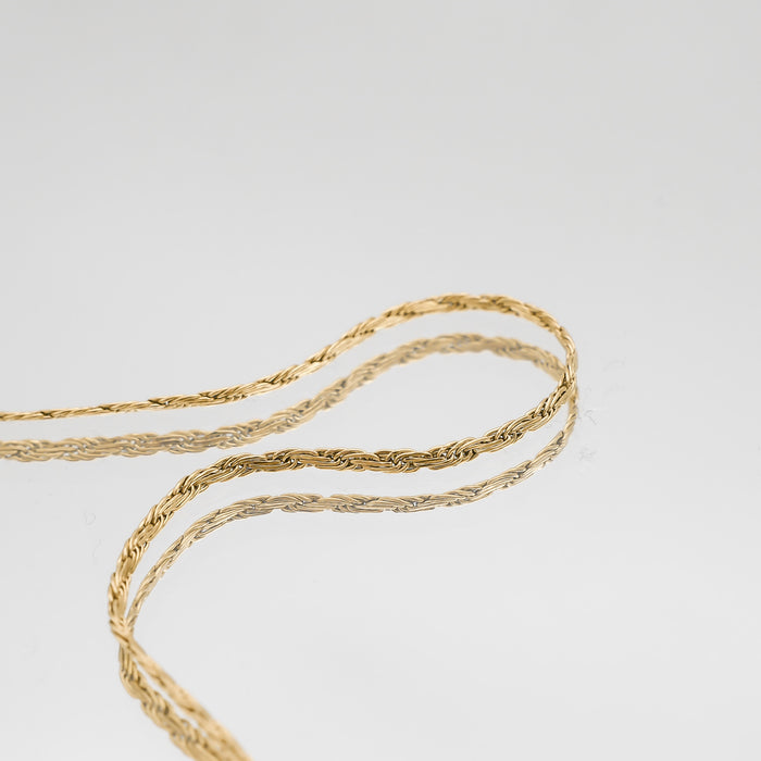 Flat Rope Link Chain, Gold 2mm from PRYA