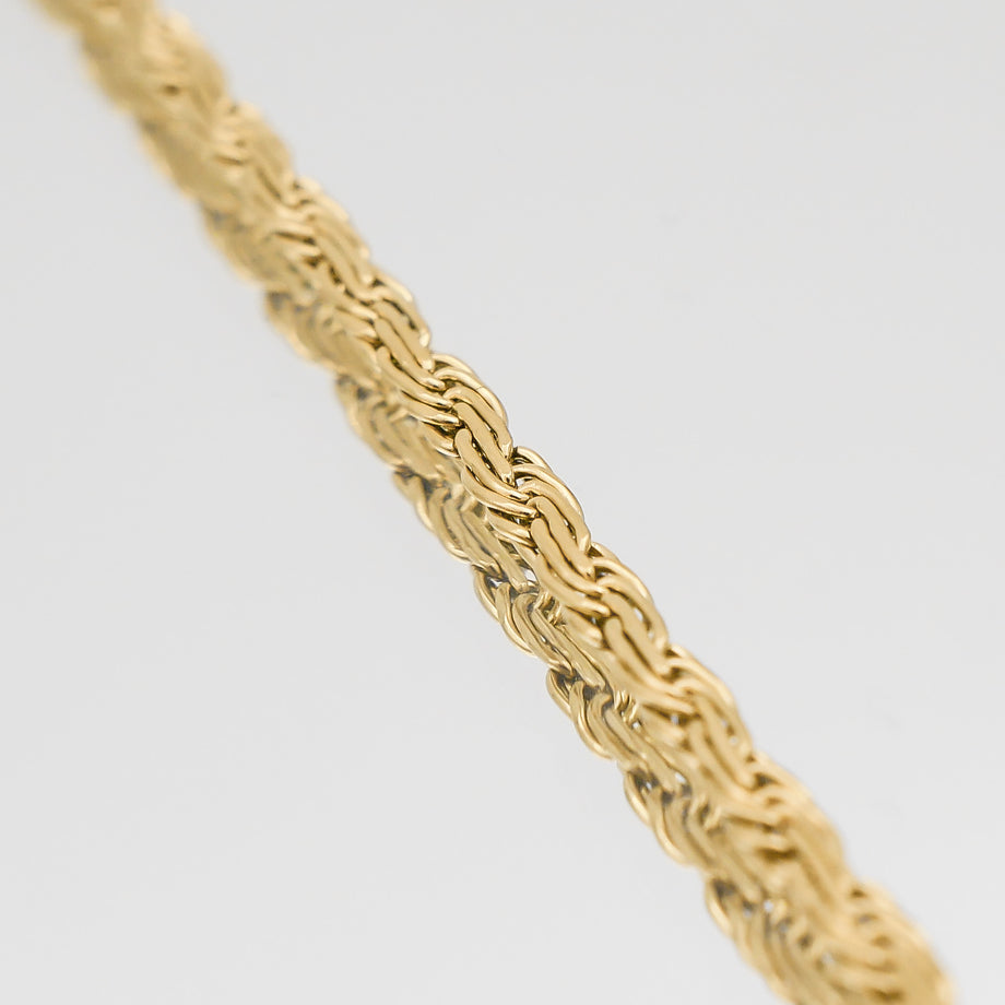  Flat Rope Link Chain, Gold 2mm from PRYA