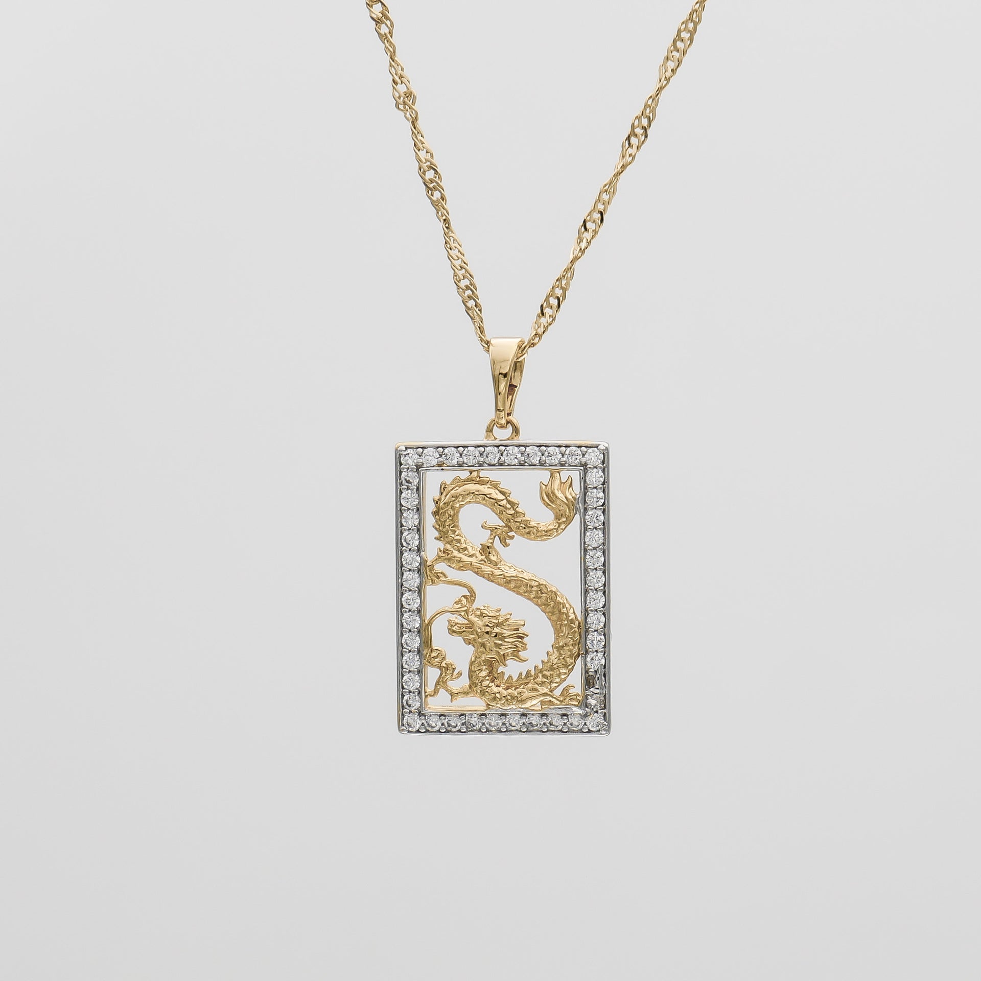 Dragon Tablet CZ Necklace