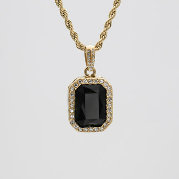 Amelia Onyx Tablet Necklace in gold prya