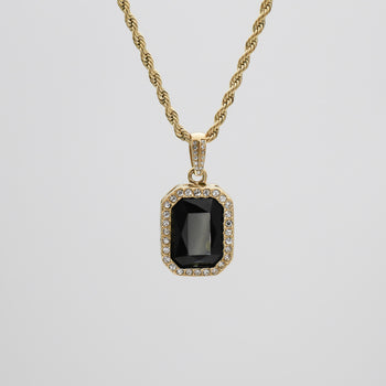 Amelia Onyx Tablet Necklace in gold prya