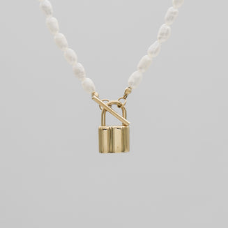 Freya Pearl Lock Necklace