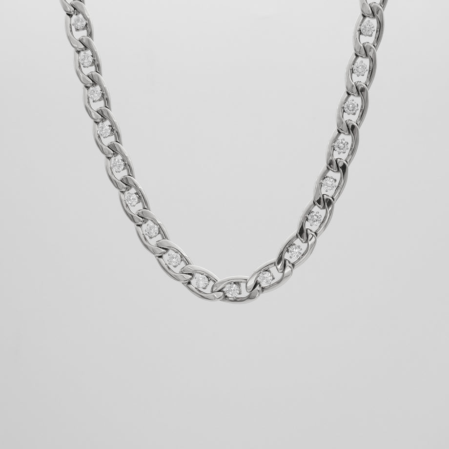  Alina CZ chain necklace in silver prya