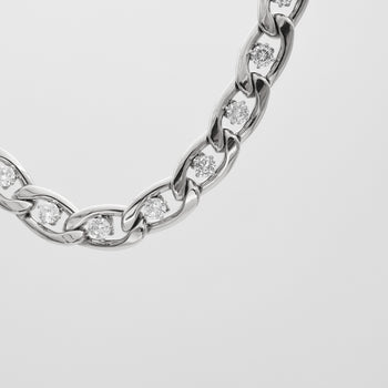  Alina CZ chain necklace in silver prya