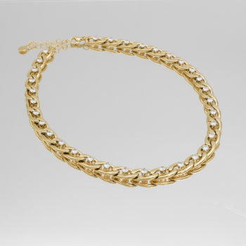  Alina CZ chain necklace in gold prya